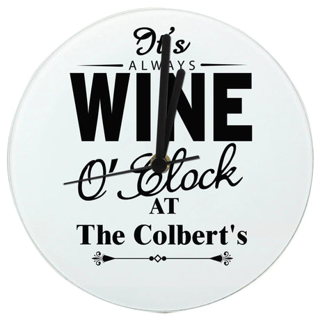 Personalised Wine O’Clock Wall Clock: 3 - Clocks By Gift Moments