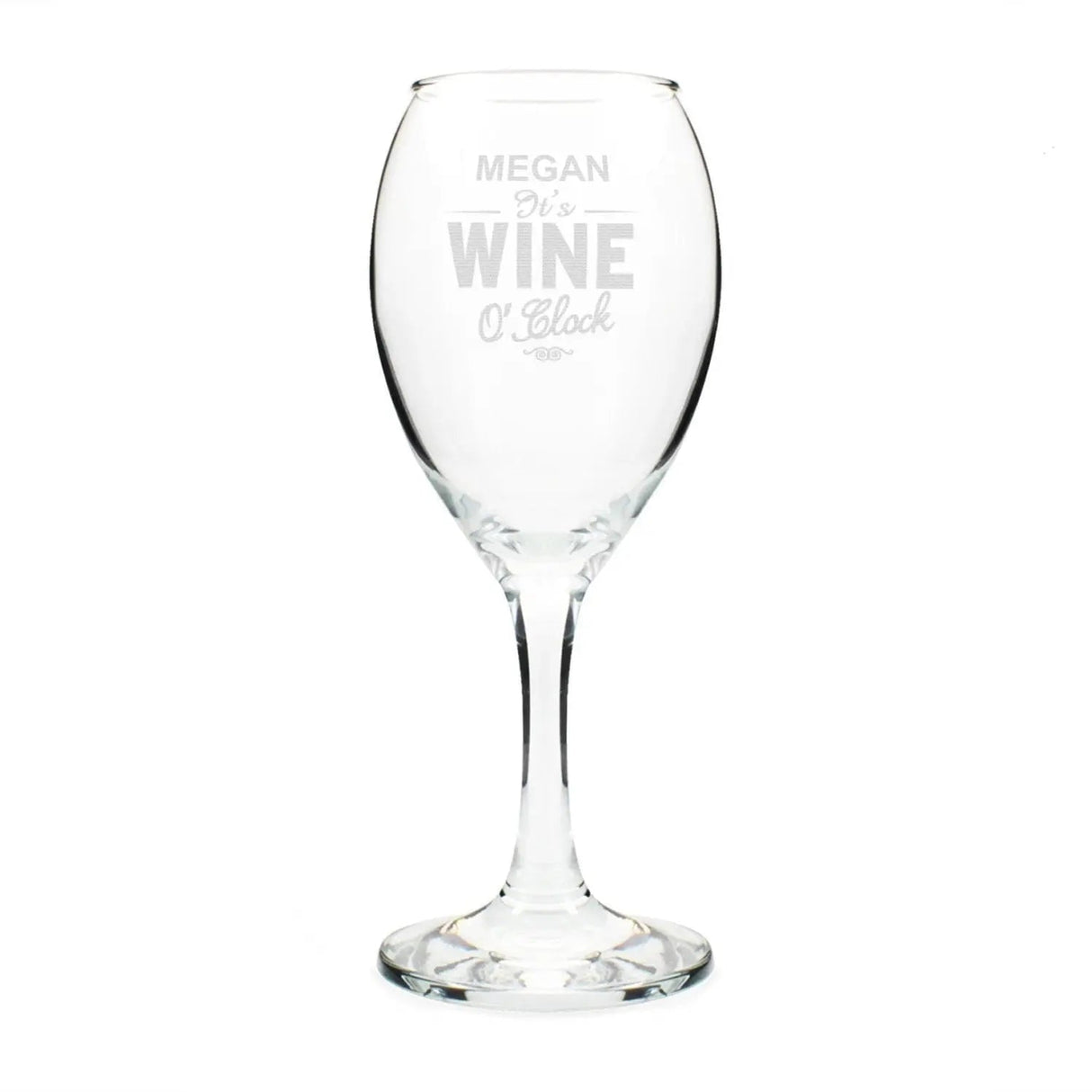 Personalised Wine O’Clock Engraved Glass: 2 - Wine Glasses By Gift Moments