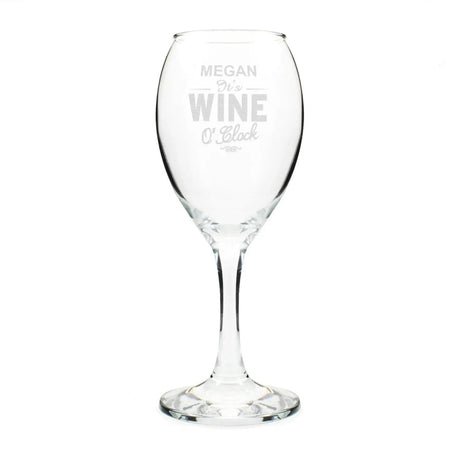 Personalised Wine O’Clock Engraved Glass: 2 - Wine Glasses By Gift Moments