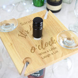 Personalised Wine O’clock Glass and Bottle Holder: 3 - Wine Glasses By Gift Moments