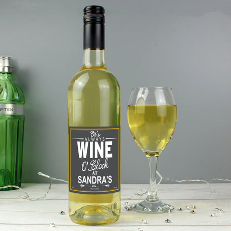 Personalised Wine O’Clock White Wine Gift: 1 - Wine By Gift Moments