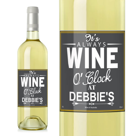 Personalised Wine O’Clock White Wine Gift: 2 - Wine By Gift Moments