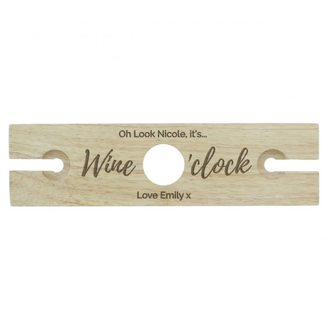 Personalised Wine O’clock Glass & Bottle Holder: 3 - Barware By Gift Moments