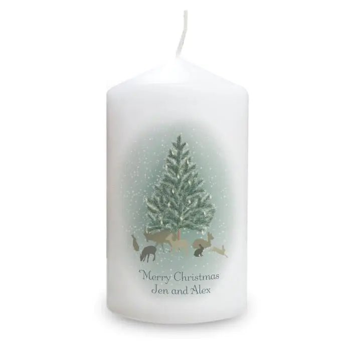 Personalised Winter’s Night Pillar Candle: 3 - Candles By Gift Moments