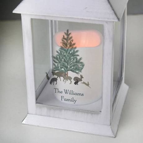 Personalised Winter Night White Lantern: 4 - LED Lighting By Gift Moments