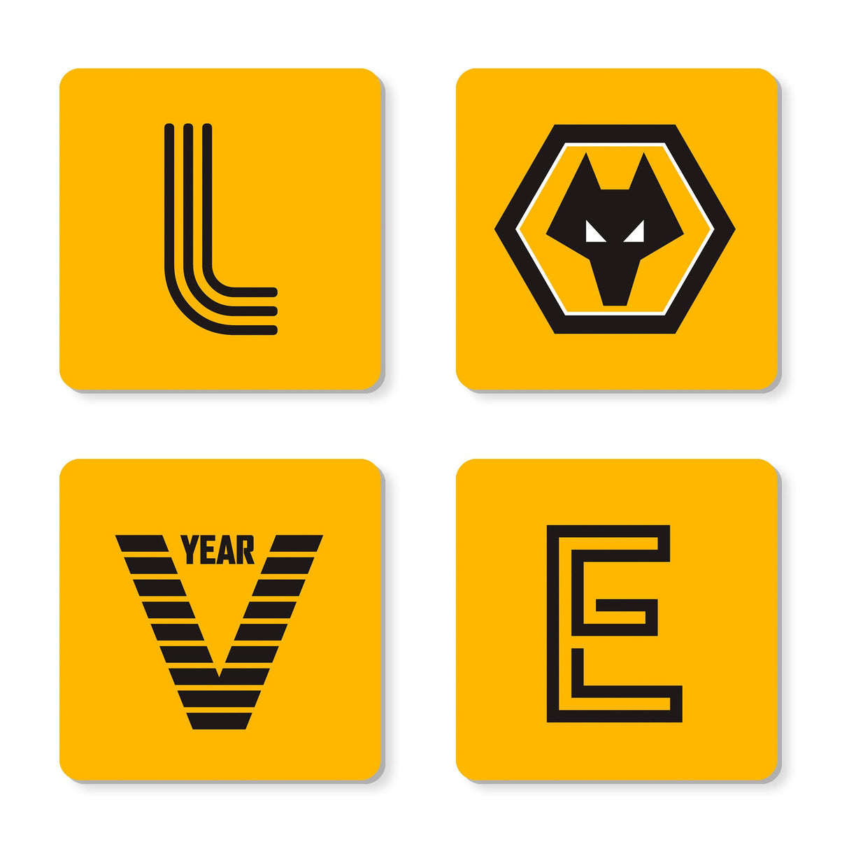 Personalised Wolverhampton Wanderers FC Coaster Set: 1 - Coasters By Wolverhampton Wanderers