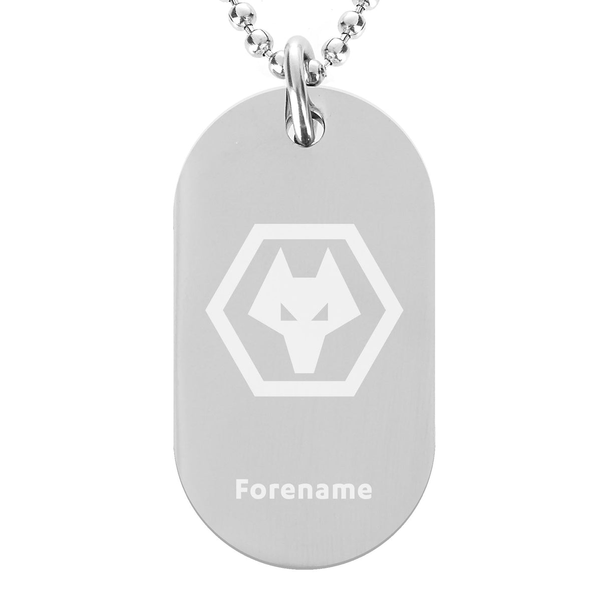 Personalised Wolves Crest Dog Tag Pendant: 1 - Necklaces By Wolverhampton Wanderers