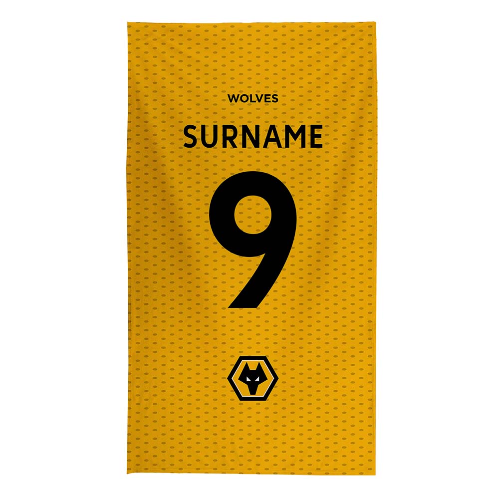 Wolves FC Personalised Beach Towel: 1 - Towels By Wolverhampton Wanderers