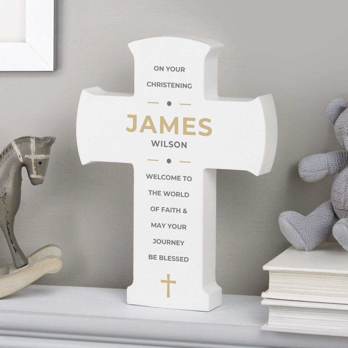 Personalised Wooden Cross Ornament: 1 - Ornaments By Gift Moments