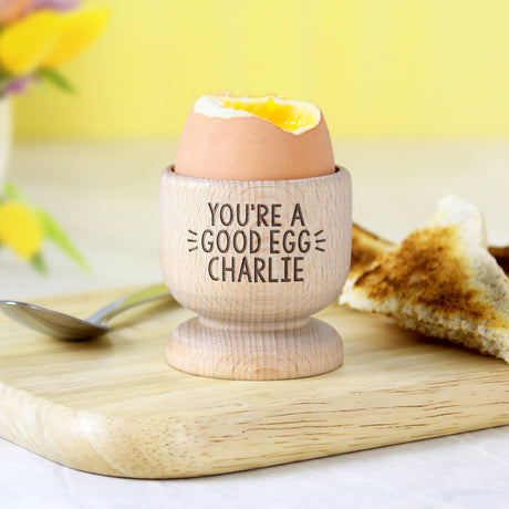 Personalised Wooden Egg Cup: 1 - Egg Cups By Gift Moments