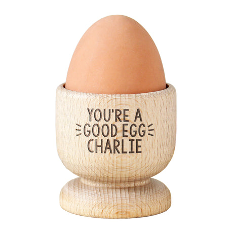 Personalised Wooden Egg Cup: 5 - Egg Cups By Gift Moments