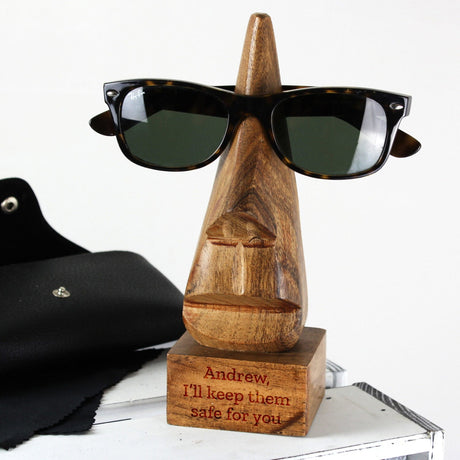 Personalised Wooden Nose Glasses Holder: 2 - Keepsakes By Gift Moments