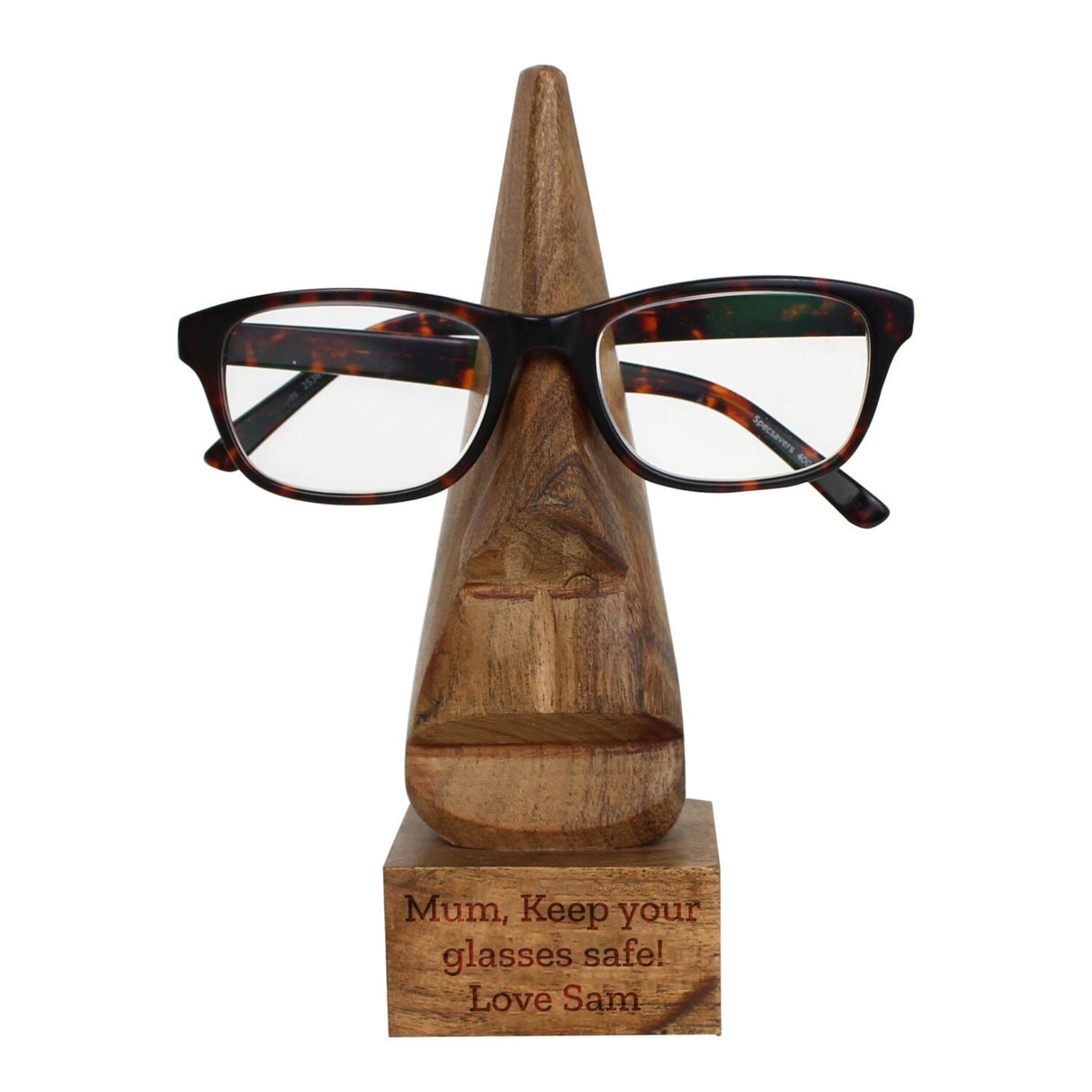 Personalised Wooden Nose Glasses Holder: 4 - Keepsakes By Gift Moments