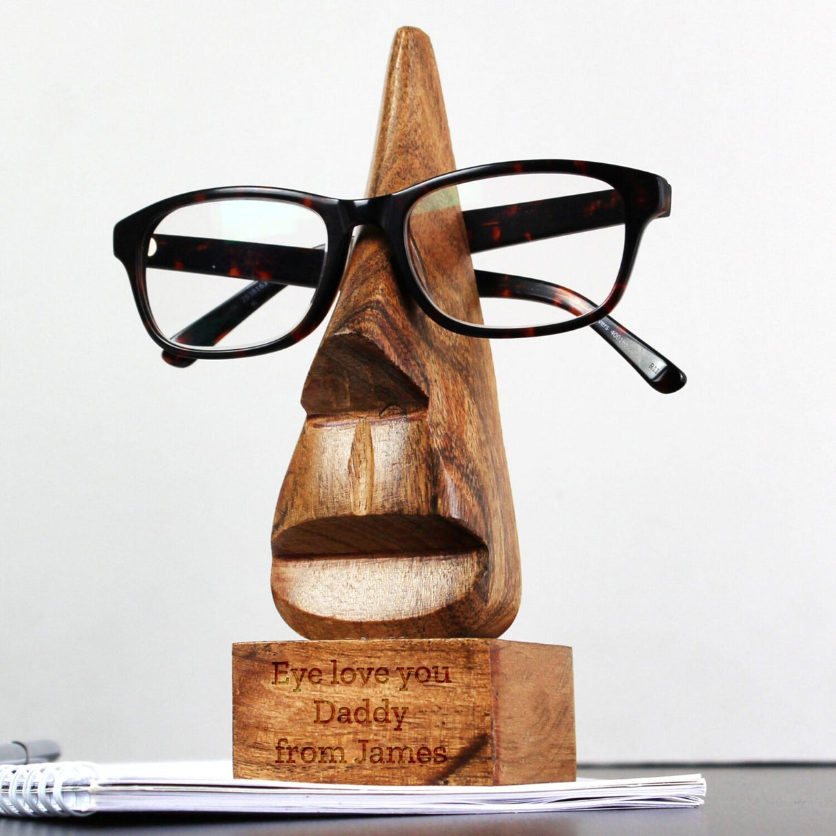 Personalised Wooden Nose Glasses Holder: 1 - Keepsakes By Gift Moments