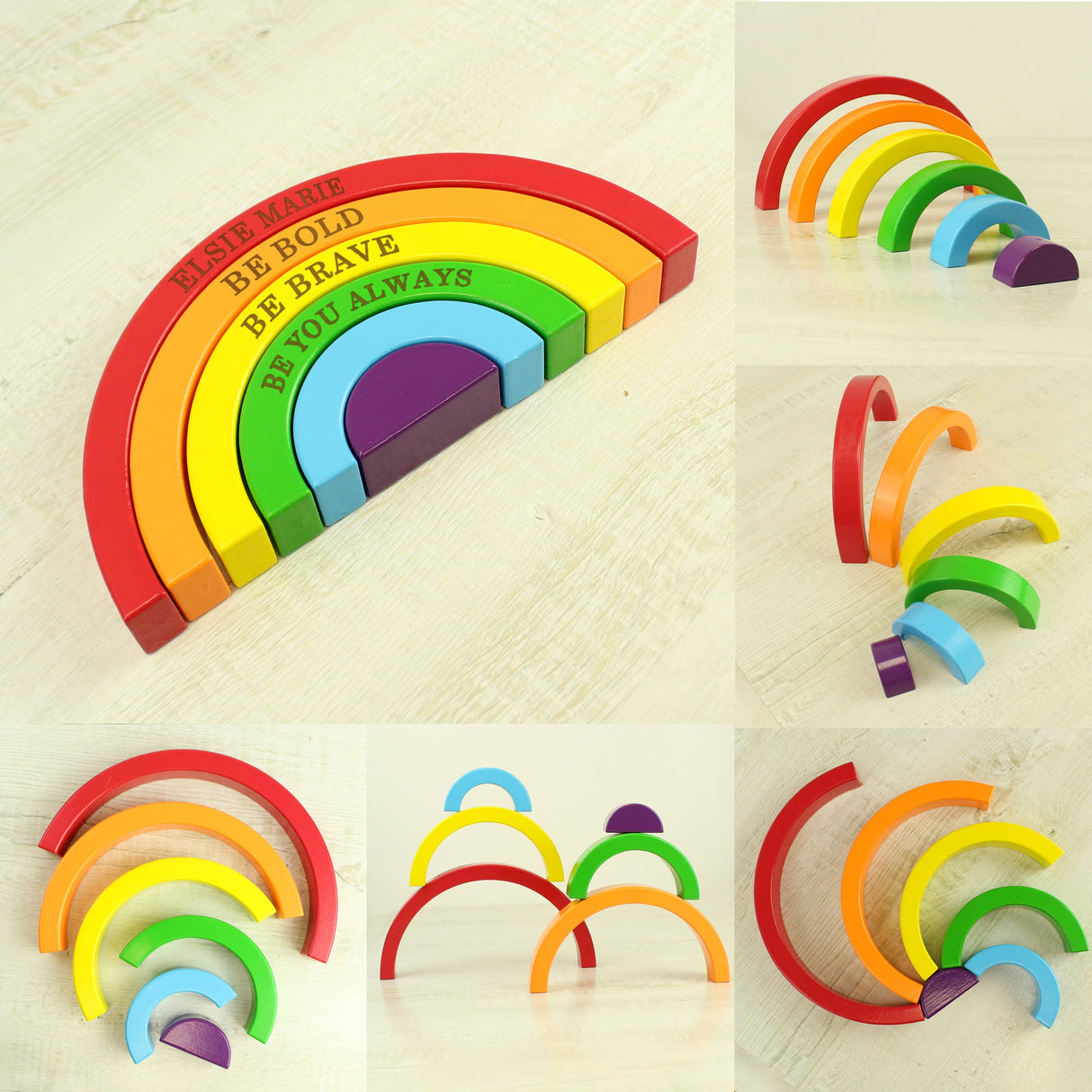 Personalised Wooden Rainbow Stacker Toy: 3 - Toys By Gift Moments