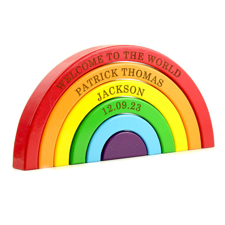 Personalised Wooden Rainbow Stacker Toy: 5 - Toys By Gift Moments