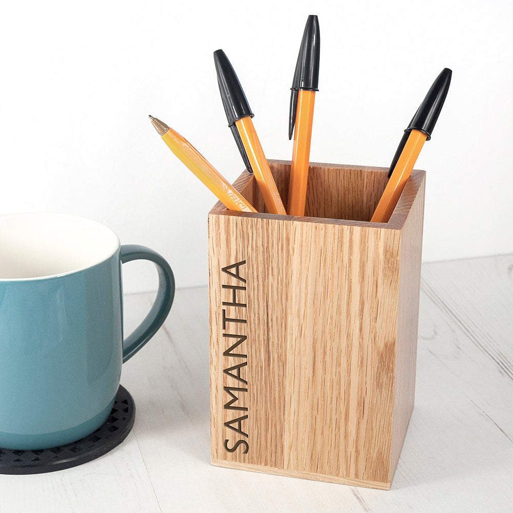 Personalised Wooden Stationery Holder Default Title - Stationery at Gift Moments