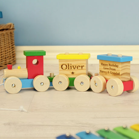 Personalised Wooden Circus Toy Train: 3 - Toys By Gift Moments