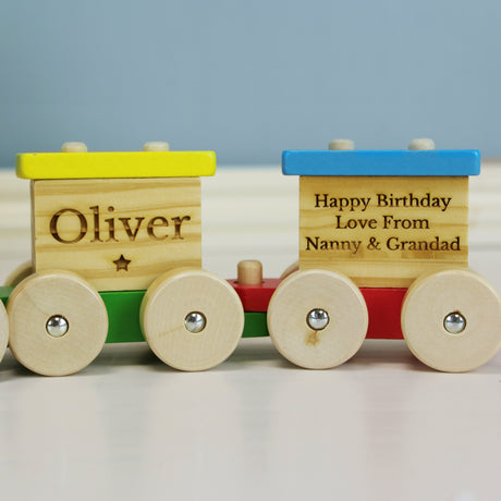 Personalised Wooden Circus Toy Train: 4 - Toys By Gift Moments