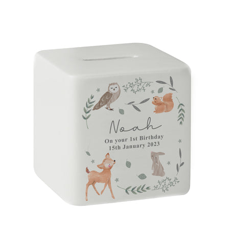 Personalised Woodland Animals Ceramic Money Box: 6 - Money Boxes By Gift Moments