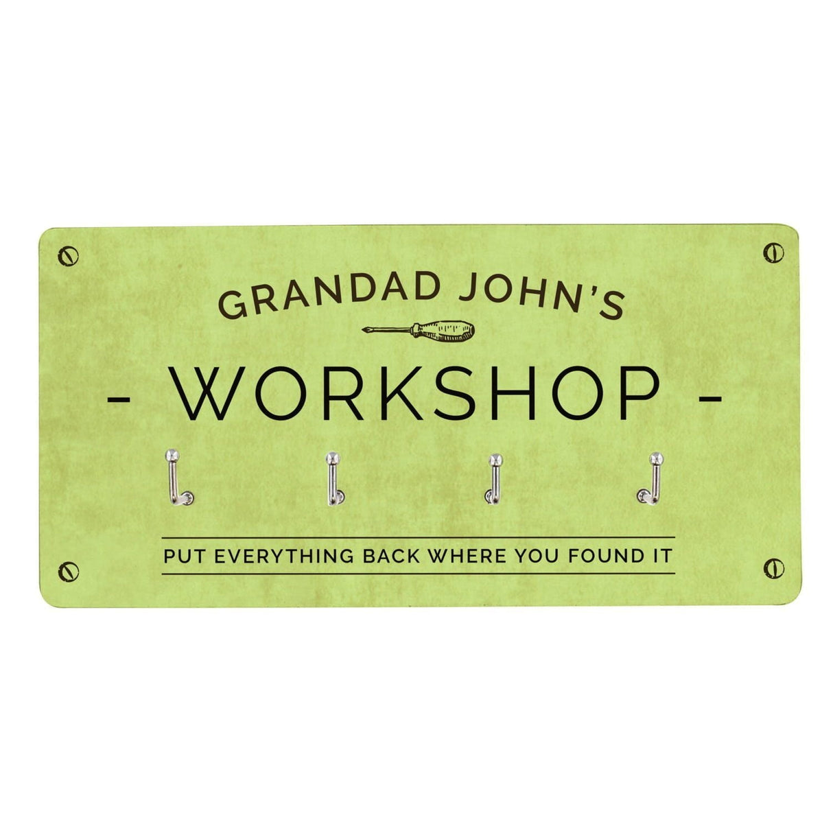 Personalised Workshop Wall Hooks: 6 - Signs & Plaques By Gift Moments