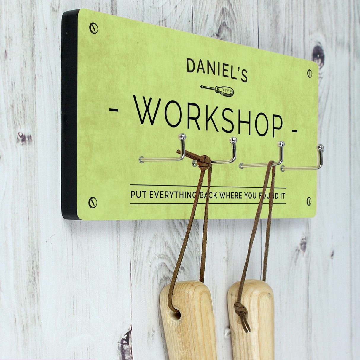 Personalised Workshop Wall Hooks: 2 - Signs & Plaques By Gift Moments