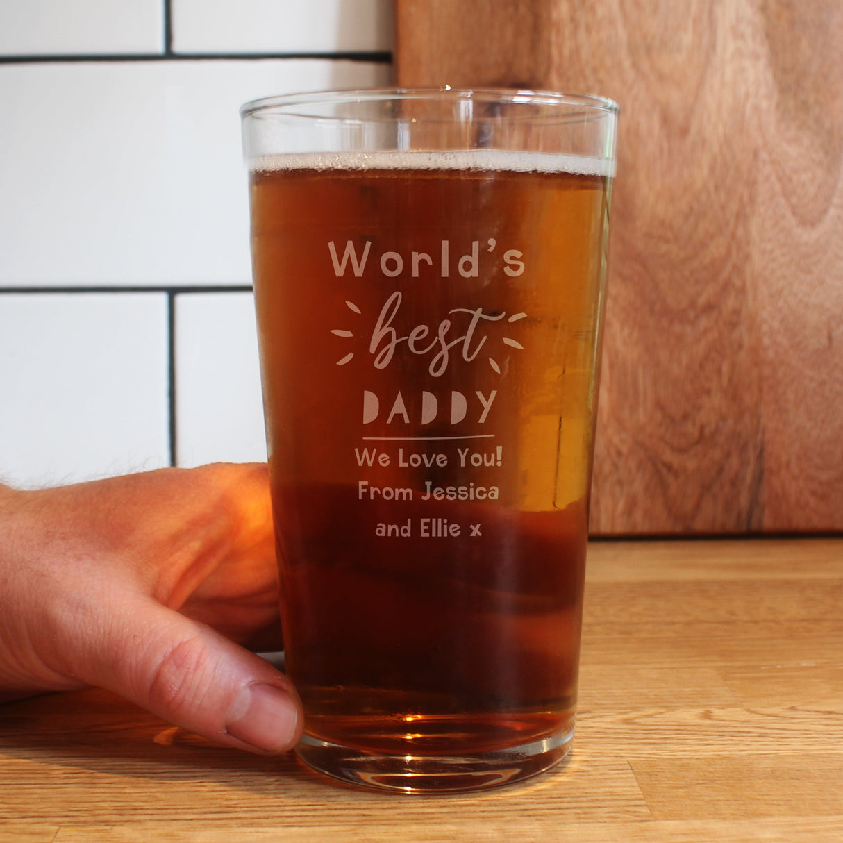 Personalised World’s Best Pint Glass: 2 - Beer Glasses By Gift Moments