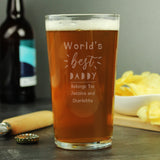 Personalised World’s Best Pint Glass: 1 - Beer Glasses By Gift Moments