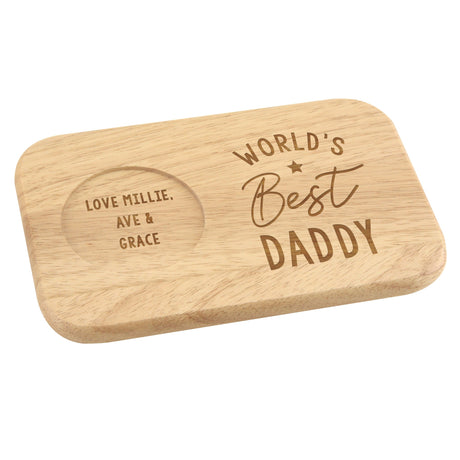 Personalised World’s Best Wooden Coaster Tray: 6 - Coasters By Gift Moments