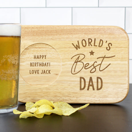 Personalised World’s Best Wooden Coaster Tray: 5 - Coasters By Gift Moments