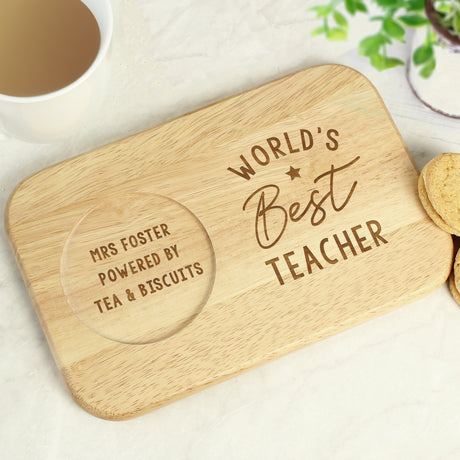 Personalised World’s Best Wooden Coaster Tray: 1 - Coasters By Gift Moments