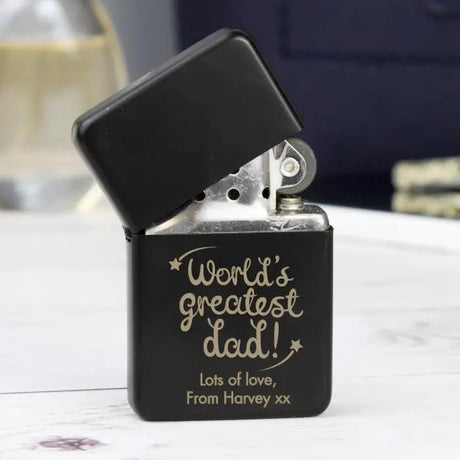 Personalised Black Lighter for Dad: 1 - Smoking Accessories By Gift Moments