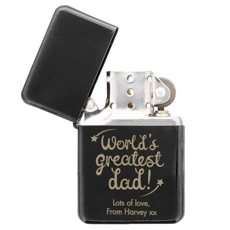 Personalised Black Lighter for Dad: 4 - Smoking Accessories By Gift Moments