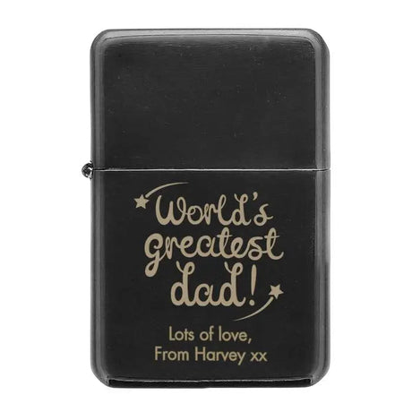 Personalised Black Lighter for Dad: 3 - Smoking Accessories By Gift Moments