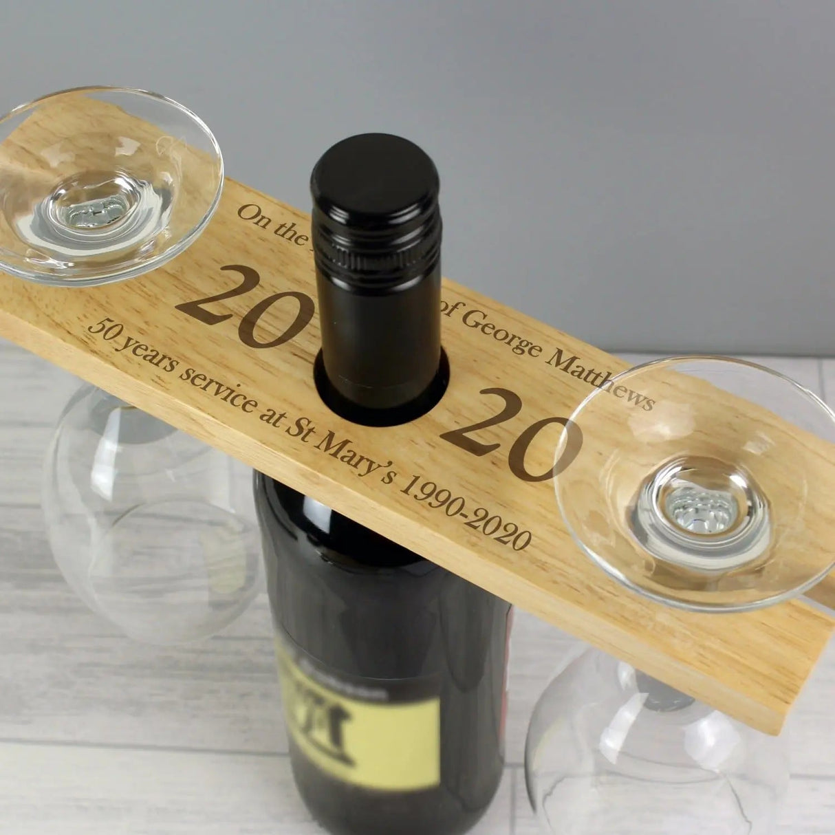 Personalised Year Wine Glass & Bottle Holder: 3 - Barware By Gift Moments