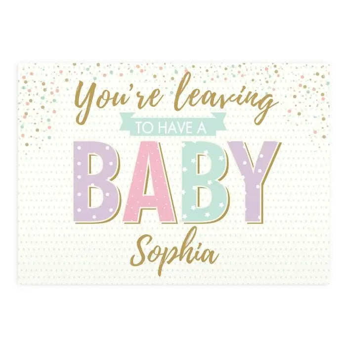 Personalised Baby Departure Card: 3 - Greeting Cards By Gift Moments