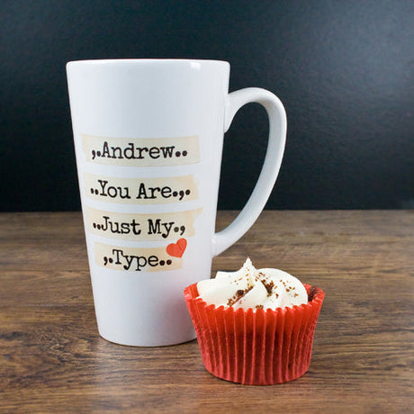 Personalised Typewriter Latte Mug: 1 - Latte Mugs By Gift Moments