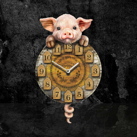 Piggin’ Tickin’ Pig Pendulum Clock: 1 - Clocks By NN Designs