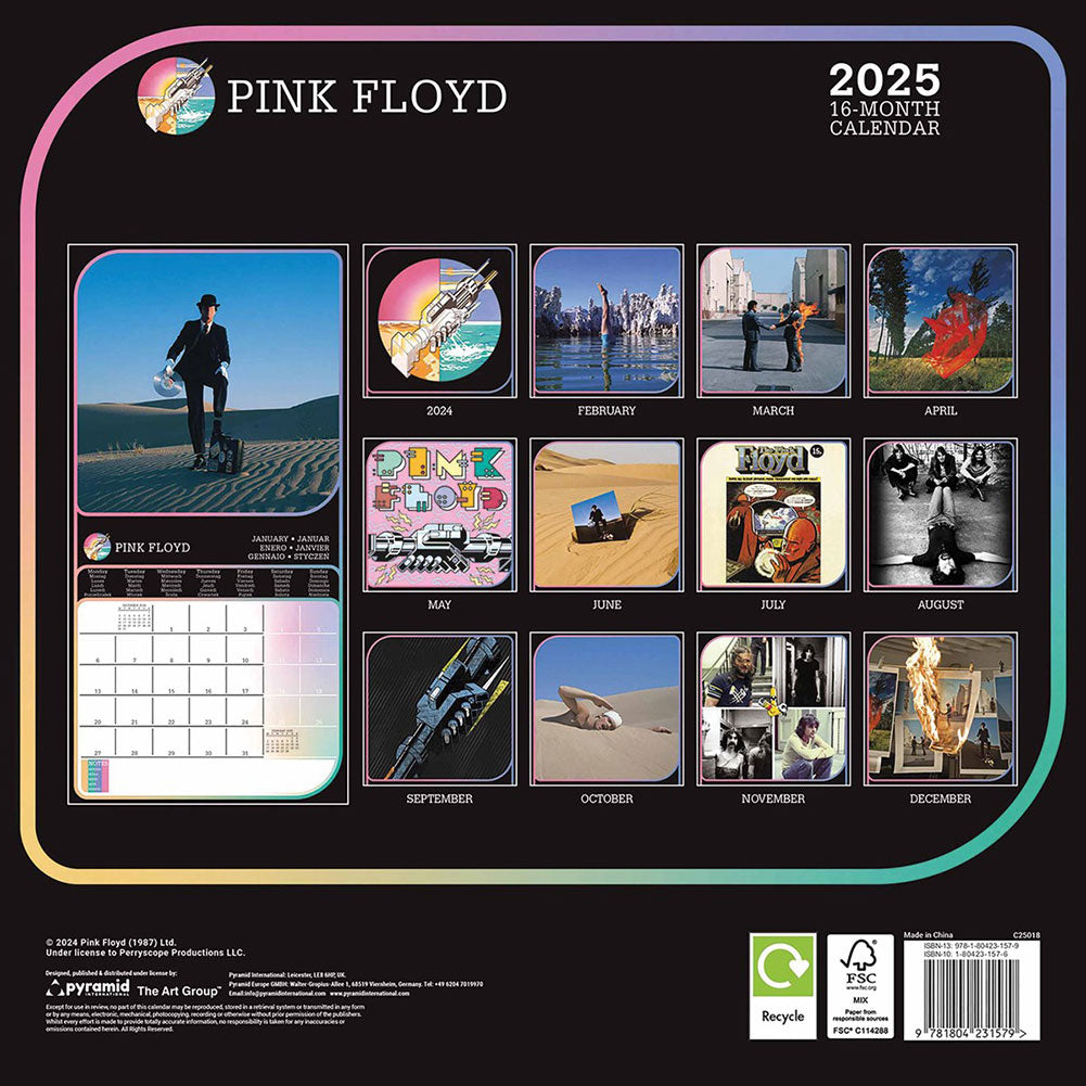 Pink Floyd Square Calendar 2025: 3 - Calendars By Pink Floyd