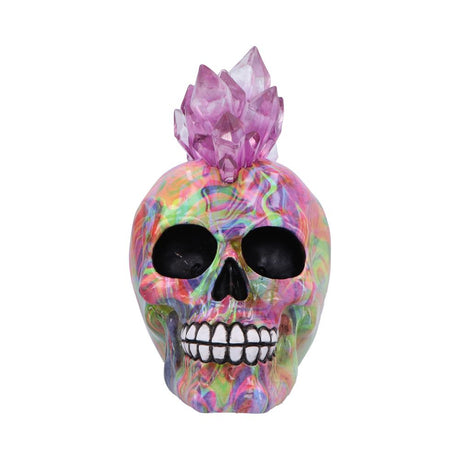 Psychedelic Crystal Skull with Light Up Mohawk: 3 - Figurines Medium (15-29cm) By NN Designs