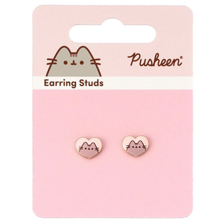 Pusheen Gold Plated Heart Stud Earrings: 3 - Jewellery By Pusheen