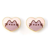 Pusheen Gold Plated Heart Stud Earrings: 1 - Jewellery By Pusheen