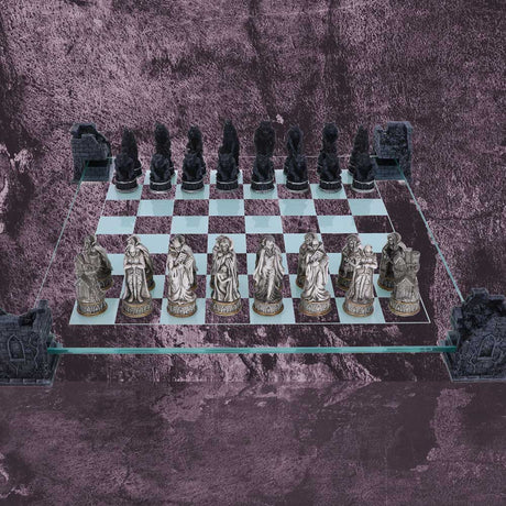 Raised Fantasy Vampire & Werewolf Chess Set With Corner Towers 43cm: 1 - Chess Sets By Gift Moments