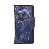 Ravens Flight Black Wing Floral Embossed Purse Wallet: 2 - Purses By NN Designs