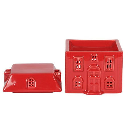 Red Ceramic House Oil Burner: 3 - Oil & Wax Burners By Gift Moments