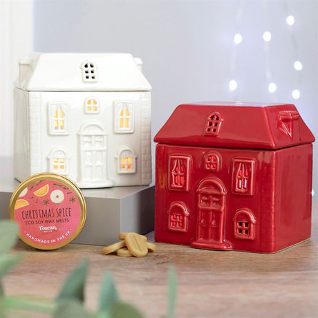 Red Ceramic House Oil Burner: 6 - Oil & Wax Burners By Gift Moments