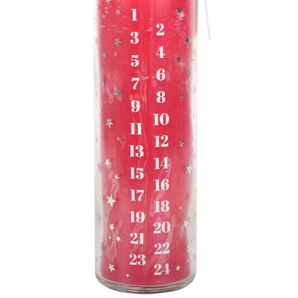 Red Vanilla Advent Countdown Candle: 4 - Candles By Gift Moments