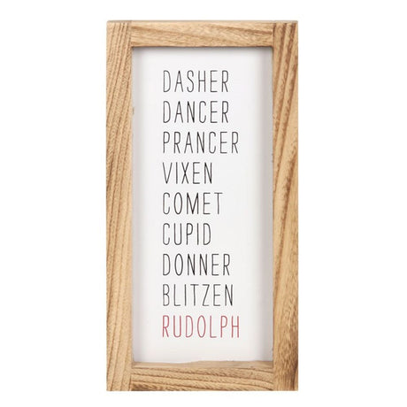 Reindeer Names Festive Wooden Sign: 1 - Signs & Plaques By Gift Moments