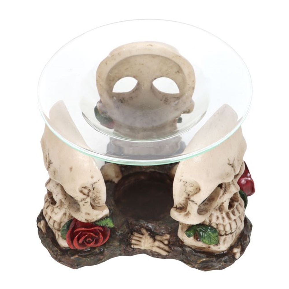 Resin and Glass Skull Rose Oil Burner: 3 - Oil & Wax Burners By Gift Moments