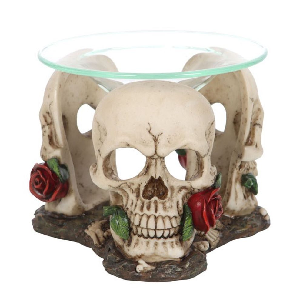 Resin and Glass Skull Rose Oil Burner: 1 - Oil & Wax Burners By Gift Moments